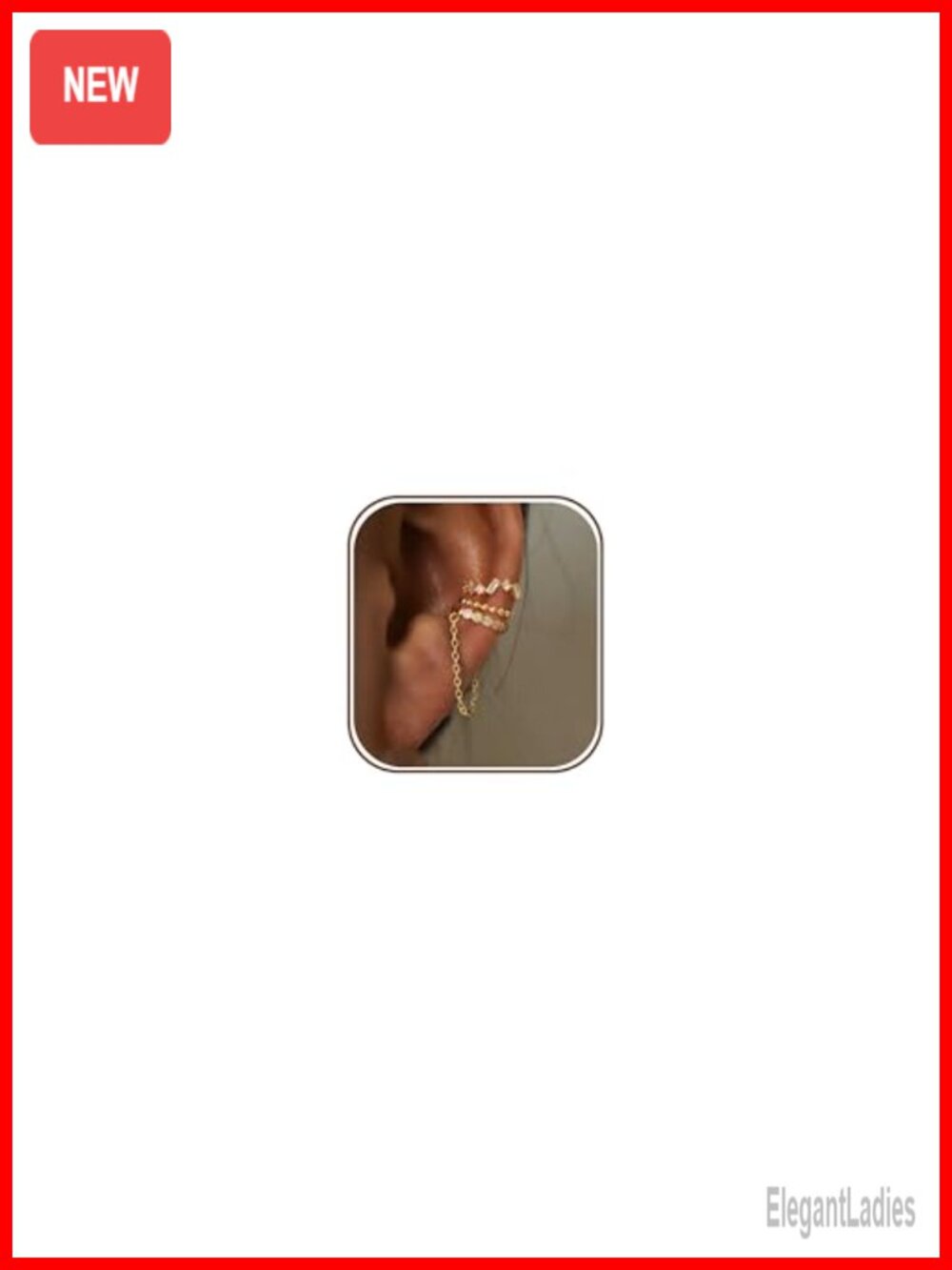 14K Gold Plated Ear Cuff Earrings for Women Non Piercing Dainty Chain Cartilage